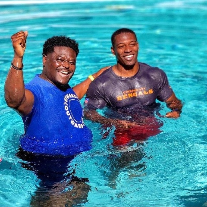 Pastor Derwin Gray and Bengals Linebacker Akeem Davis-Gaither