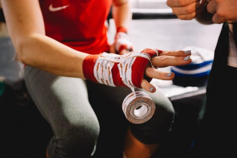 fighter preparing to get in the ring
